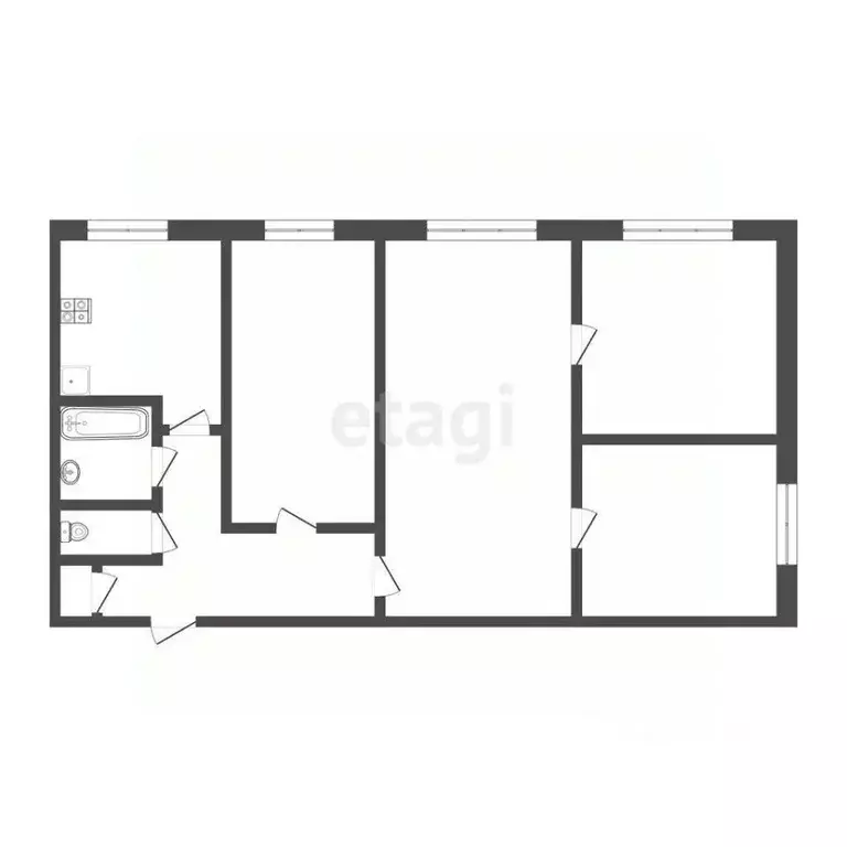 4-к кв. Смоленская область, Смоленск ул. Попова, 64 (73.5 м) - Фото 2