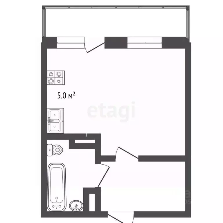 Студия Кемеровская область, Кемерово Молодежный просп., 29 (24.5 м) - Фото 2