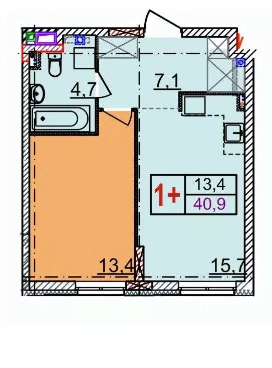 1-к кв. Нижегородская область, Нижний Новгород Квартет жилой комплекс ... - Фото 1