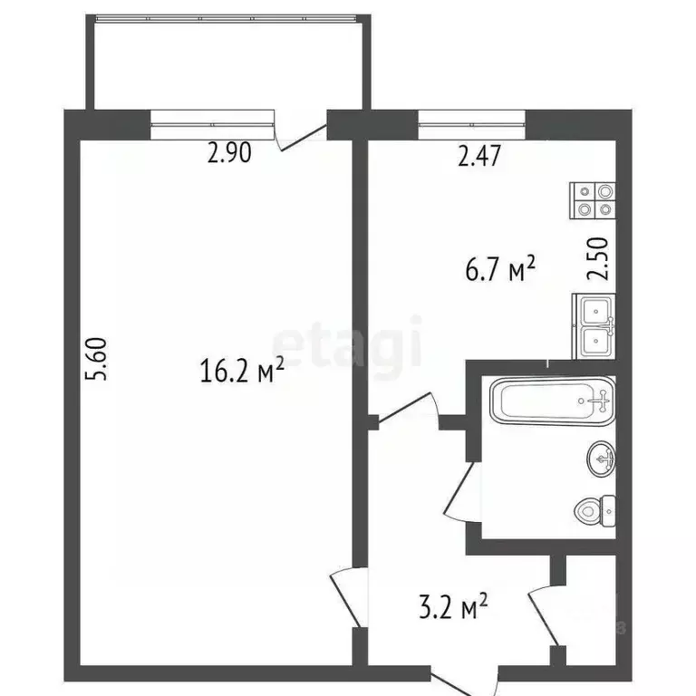 1-к кв. Омская область, Омск ул. 5-я Кордная, 47 (29.7 м) - Фото 1