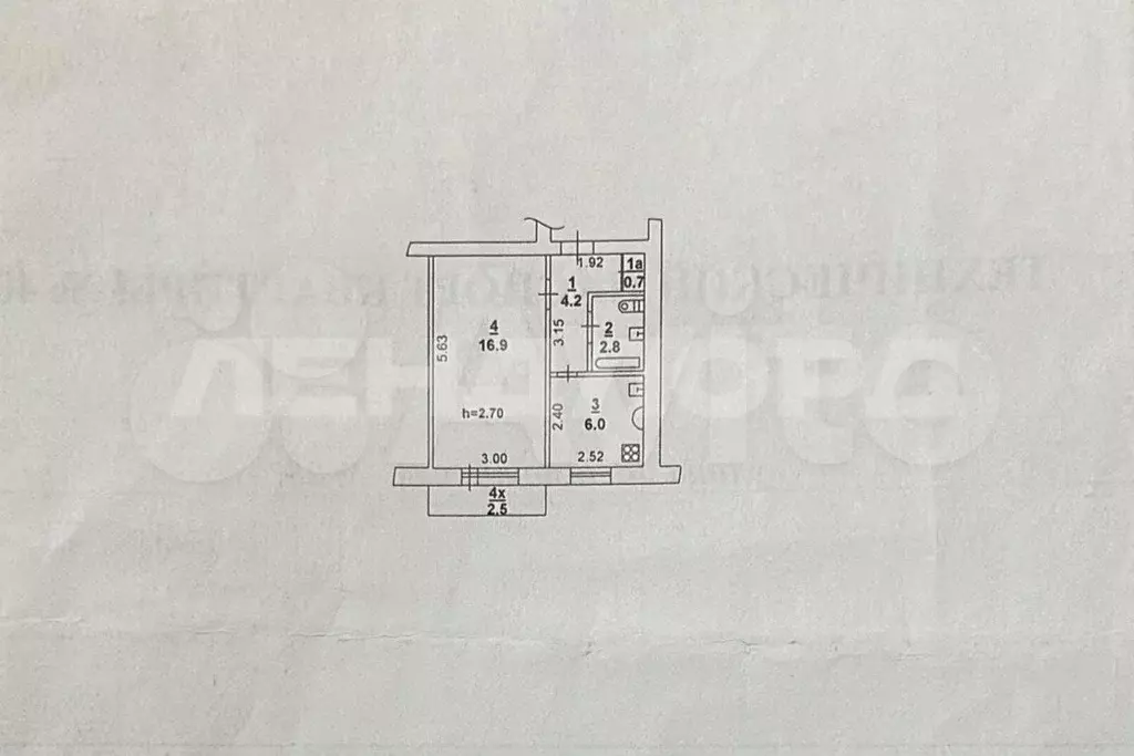 1-к. квартира, 30,6 м, 2/5 эт. - Фото 0