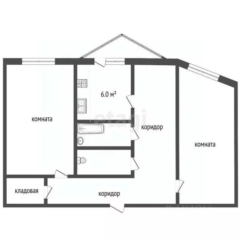 2-к кв. Архангельская область, Коряжма просп. Ленина, 22 (44.4 м) - Фото 2