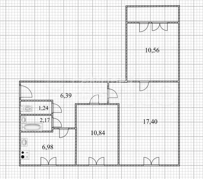 3-к. квартира, 56,6 м, 8/9 эт. - Фото 0