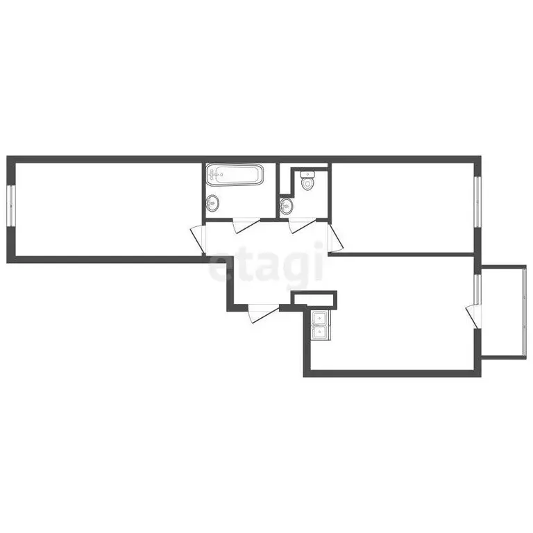 2-комнатная квартира: Новосергиевка, ЖК Айди Кудрово II (53.62 м) - Фото 0