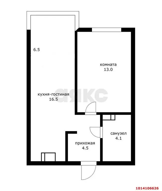 1-комнатная квартира: Краснодар, микрорайон Любимово, 18 (44.4 м) - Фото 0