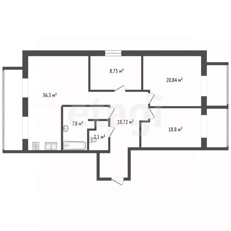 4-к кв. Московская область, Дубна ул. Мичурина, 29 (113.0 м) - Фото 2