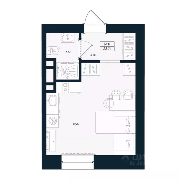 Студия Ленинградская область, Выборгский район, Рощино пгт ул. ... - Фото 1