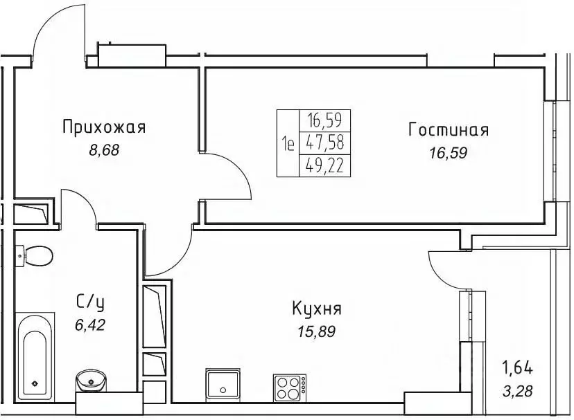 1-к кв. Саха (Якутия), Якутск 11-й кв-л,  (49.22 м) - Фото 1