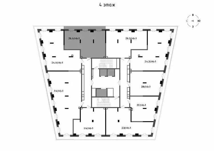 2-комнатная квартира: Казань, ЖК Яналиф (71.39 м) - Фото 1