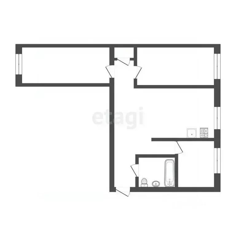 3-к кв. Томская область, Томск Телецентр мкр, ул. Партизанская, 21 ... - Фото 2