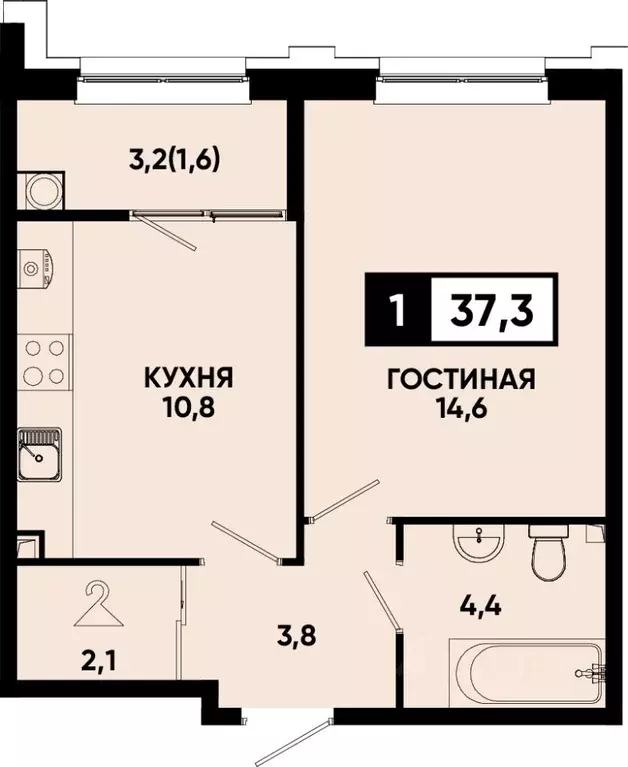 1-к кв. Ставропольский край, Кисловодск Моя Легенда жилой комплекс ... - Фото 1