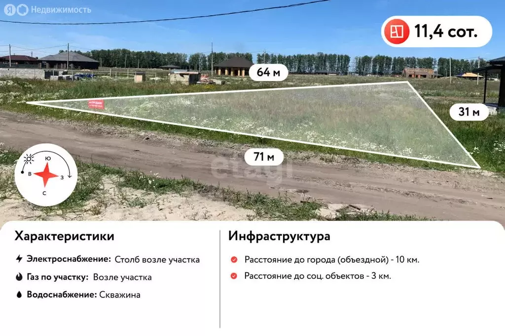 Участок в городской округ Ульяновск, село Лаишевка, 1-й Грунтовый ... - Фото 0