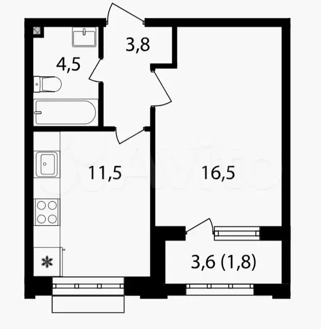 1-к. квартира, 37,5 м, 20/20 эт. - Фото 0