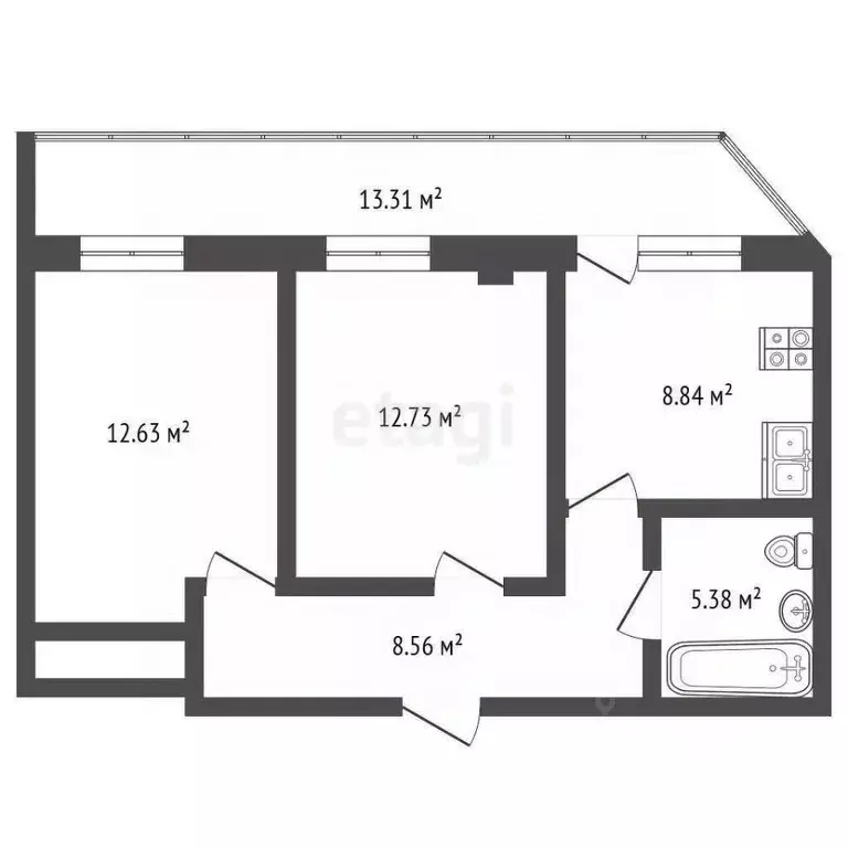 2-к кв. Пермский край, Пермь Уинская ул., 15А (48.7 м) - Фото 2