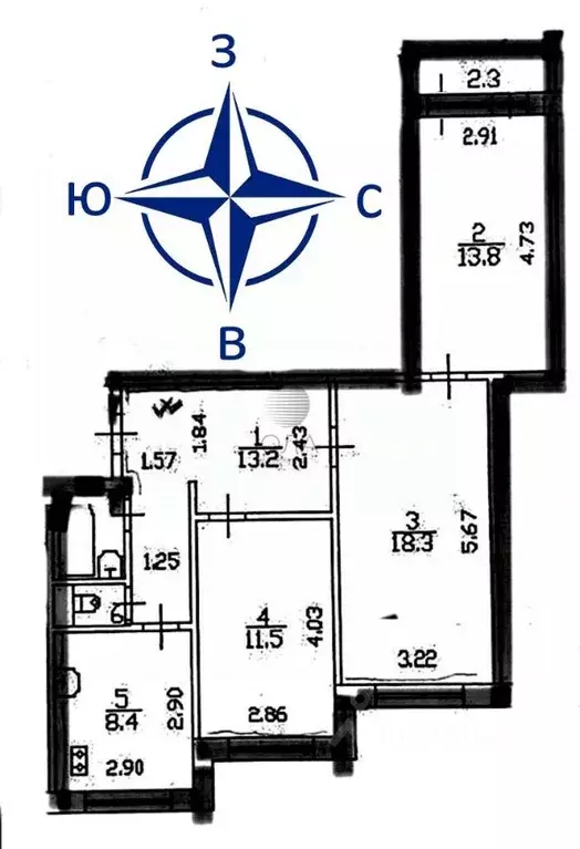 3-к кв. Санкт-Петербург Школьная ул., 126к2 (68.0 м) - Фото 2