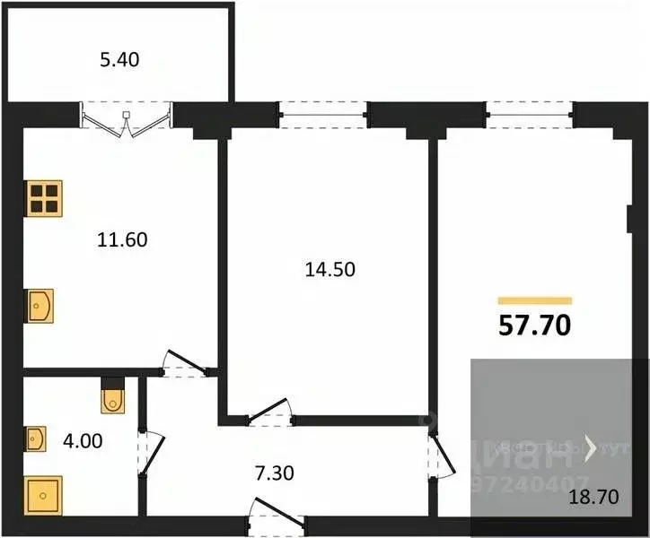 2-к кв. Воронежская область, Воронеж Цимлянская ул., 10В (57.7 м) - Фото 0