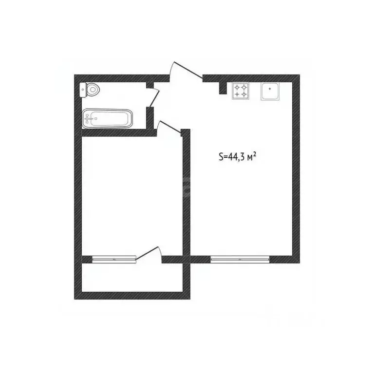 1-к кв. Алтайский край, Белокуриха Бийская ул., 15/1 (44.3 м) - Фото 2