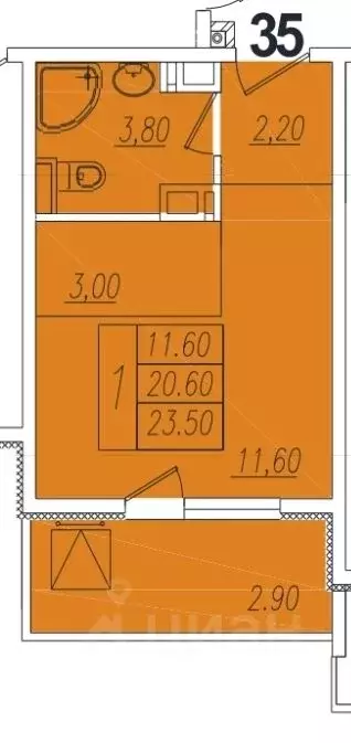 Студия Краснодарский край, Сочи городской округ Горный Квартал жилой ... - Фото 1