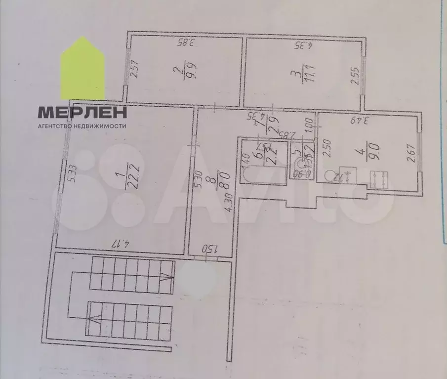 3-к. квартира, 66,5 м, 2/2 эт. - Фото 0