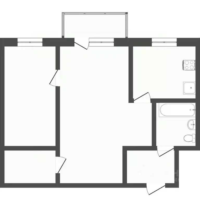 2-к кв. Тюменская область, Тюмень Рижская ул., 66 (44.8 м) - Фото 2