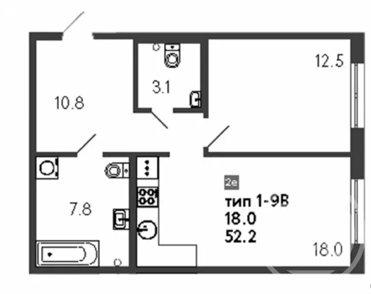 1-комнатная квартира: Санкт-Петербург, улица Шостаковича, 3к1 (52.2 м) - Фото 1