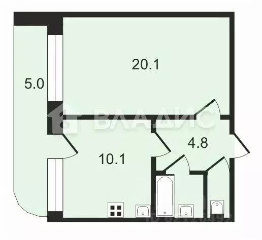 1-к кв. Санкт-Петербург ул. Репищева, 15К3 (38.6 м) - Фото 1