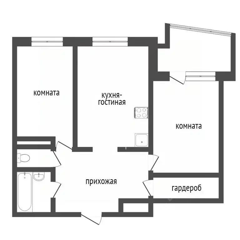 2-к кв. Ханты-Мансийский АО, Сургут ул. Крылова, 38 (64.7 м) - Фото 1