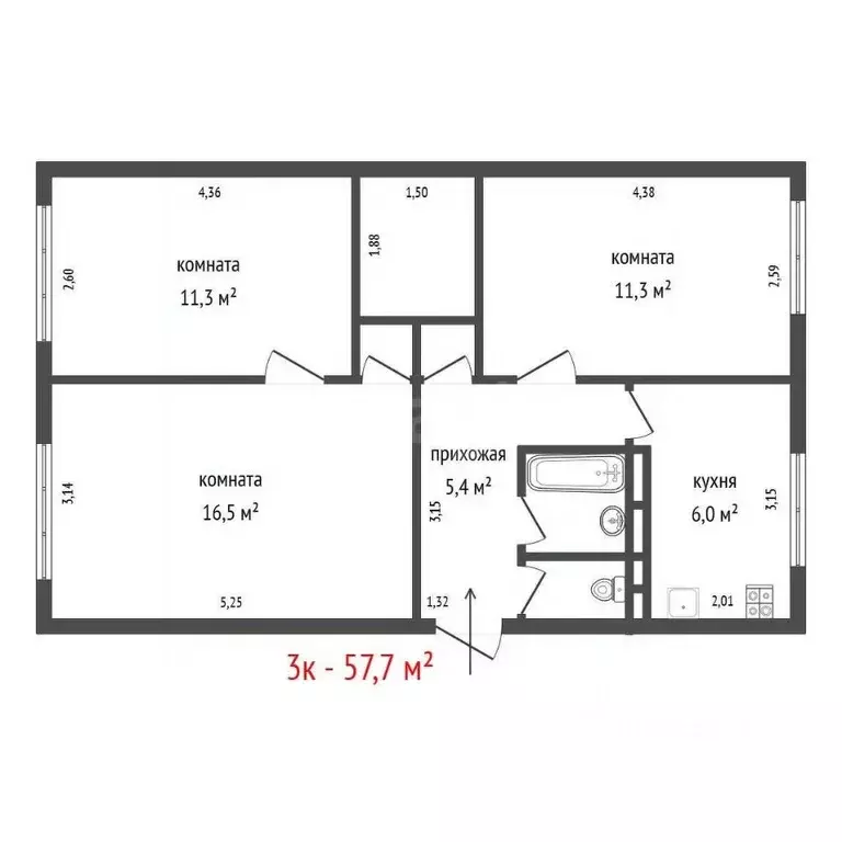 3-к кв. Свердловская область, Екатеринбург Вторчермет жилрайон, ул. ... - Фото 2