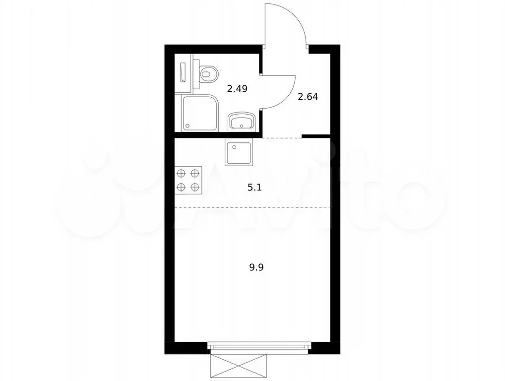 Квартира-студия, 19,7 м, 24/31 эт. - Фото 0