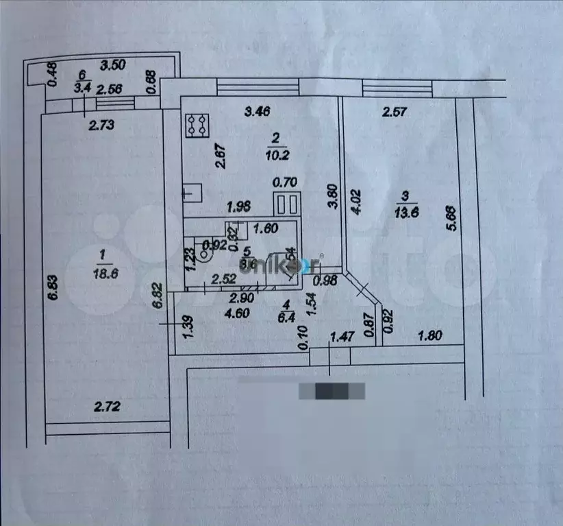 2-к. квартира, 54,1 м, 3/3 эт. - Фото 0