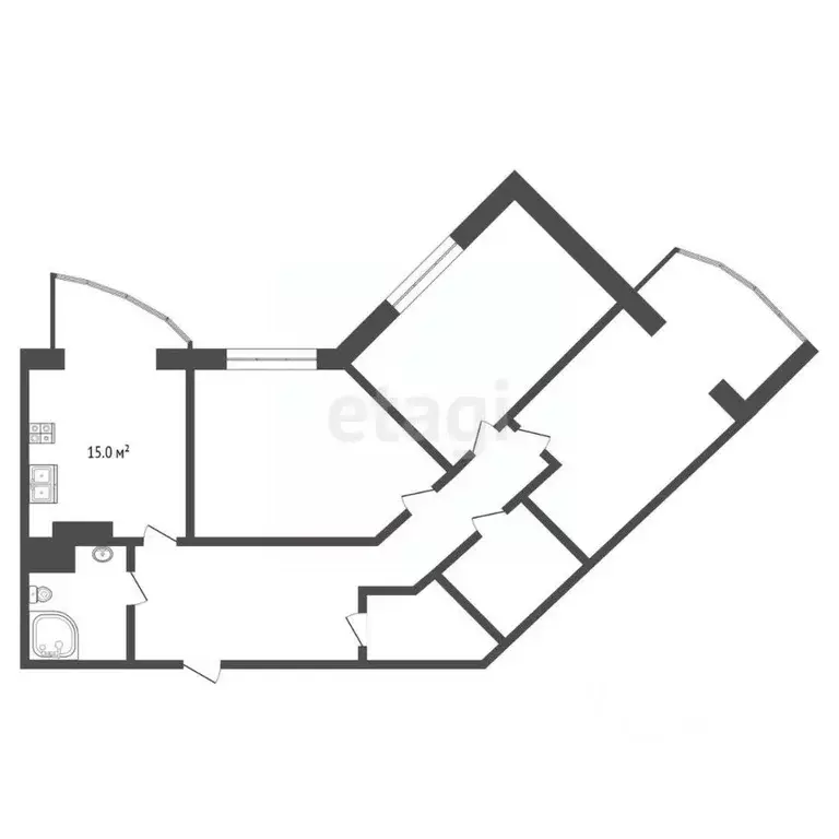 3-к кв. Ханты-Мансийский АО, Сургут Университетская ул., 11 (95.6 м) - Фото 1