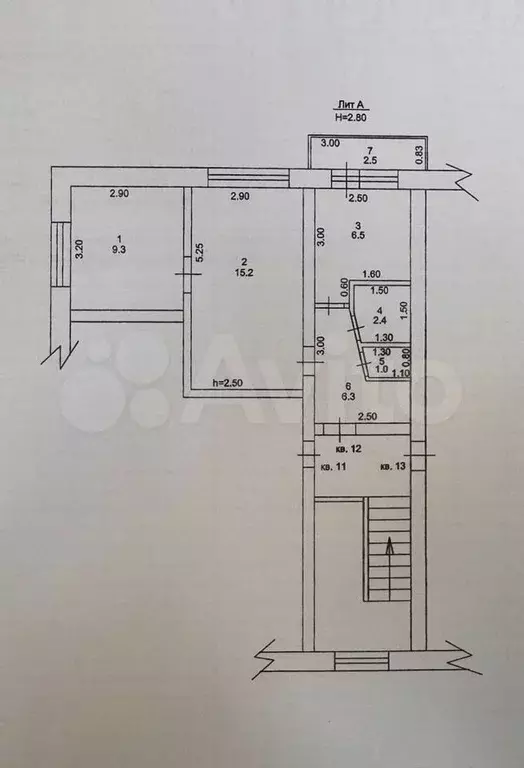 2-к. квартира, 40,7м, 5/5эт. - Фото 1