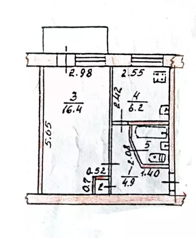 1-к кв. Крым, Симферополь ул. Киевская, 114 (35.0 м) - Фото 2
