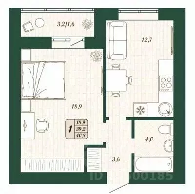 1-к кв. Самарская область, Волжский район, Смышляевка городское ... - Фото 1