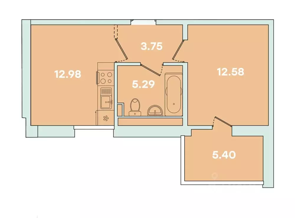 1-к кв. Иркутская область, Иркутск ул. Петрова, 16 (40.0 м) - Фото 0