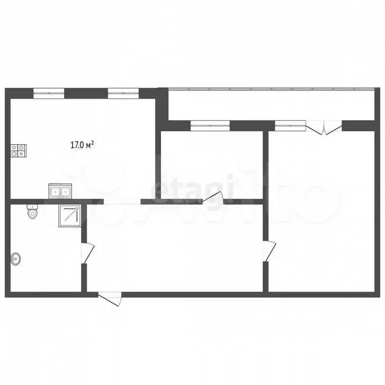 2-к. квартира, 65 м, 5/9 эт. - Фото 0