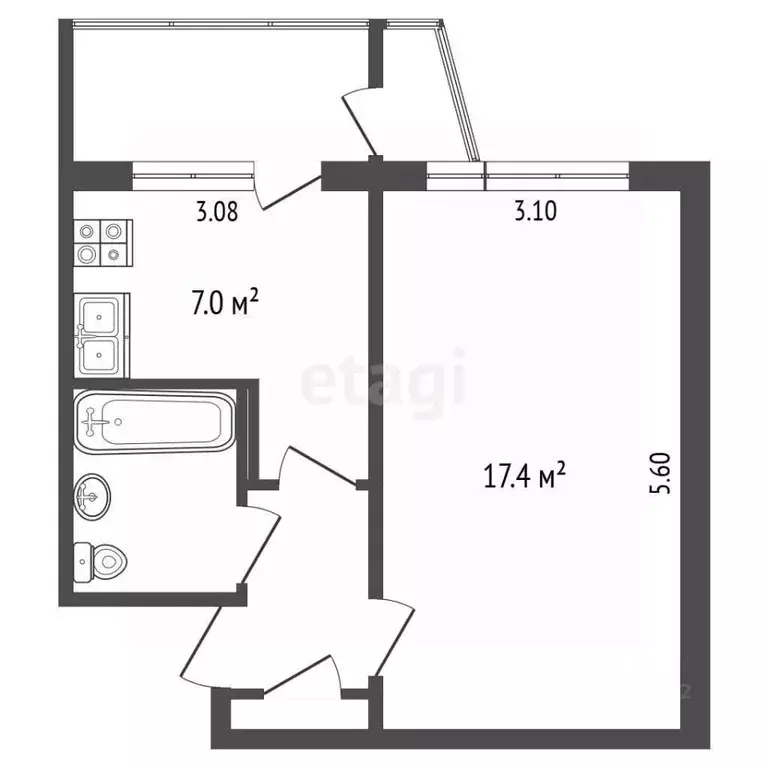 1-к кв. Камчатский край, Петропавловск-Камчатский ул. Виталия Кручины, ... - Фото 2