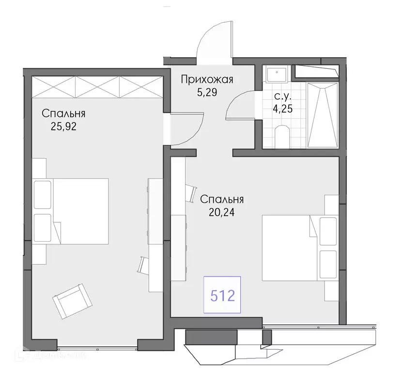 Продаётся 2-к квартира, 55.7 м - Фото 0