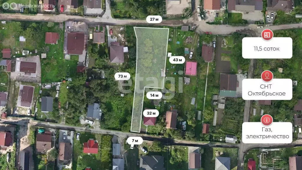 Участок в Калининград, СНТ Октябрьское, Весенняя улица (11.5 м) - Фото 0