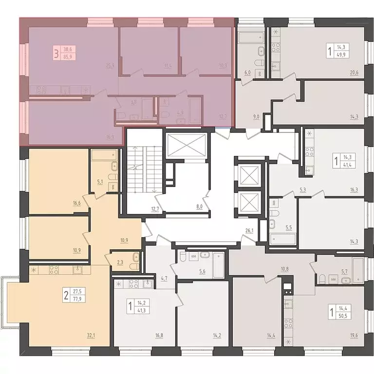 3-комнатная квартира: Уфа, 563-й квартал (85.8 м) - Фото 2