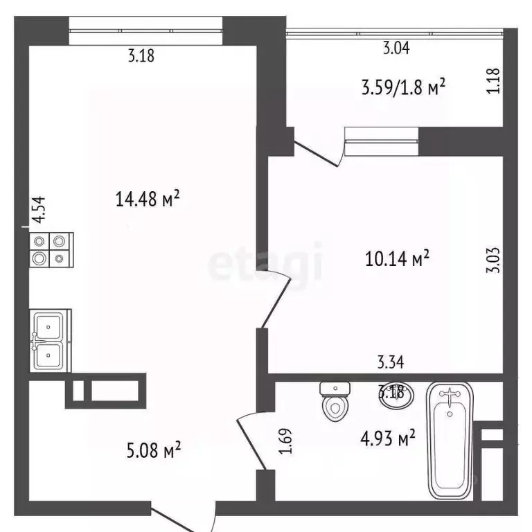 1-к кв. Тюменская область, Тюменский муниципальный округ, д. Патрушева ... - Фото 2