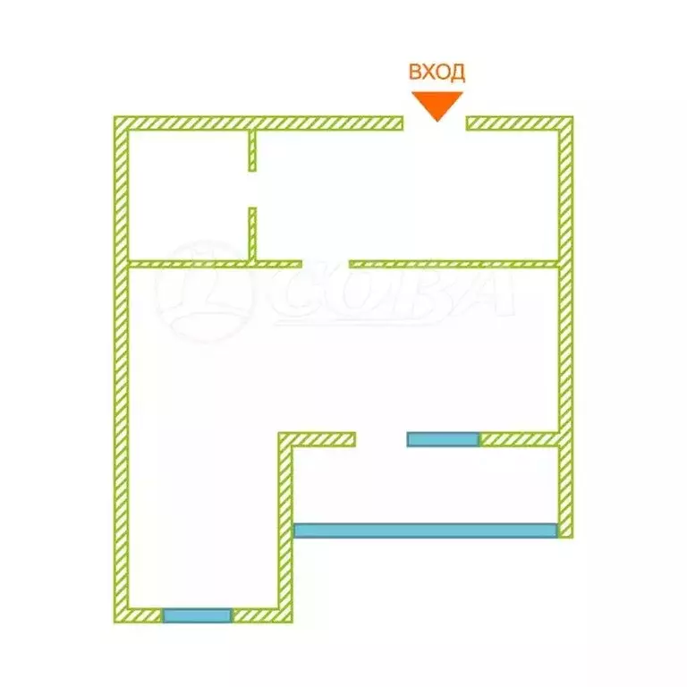 Квартира-студия: Курган, улица Кирова, 119Б (46.8 м) - Фото 2