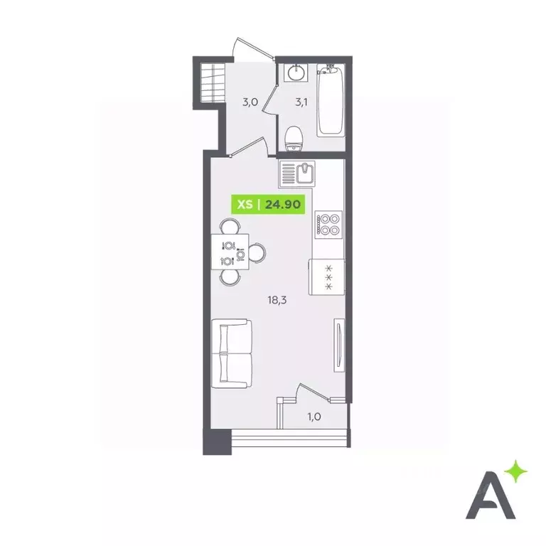 Студия Санкт-Петербург Планерная ул., 87к1 (24.9 м) - Фото 0