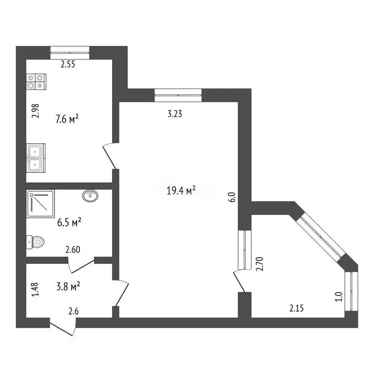 1-комнатная квартира: Дмитров, Оборонная улица, 6 (37.3 м) - Фото 1
