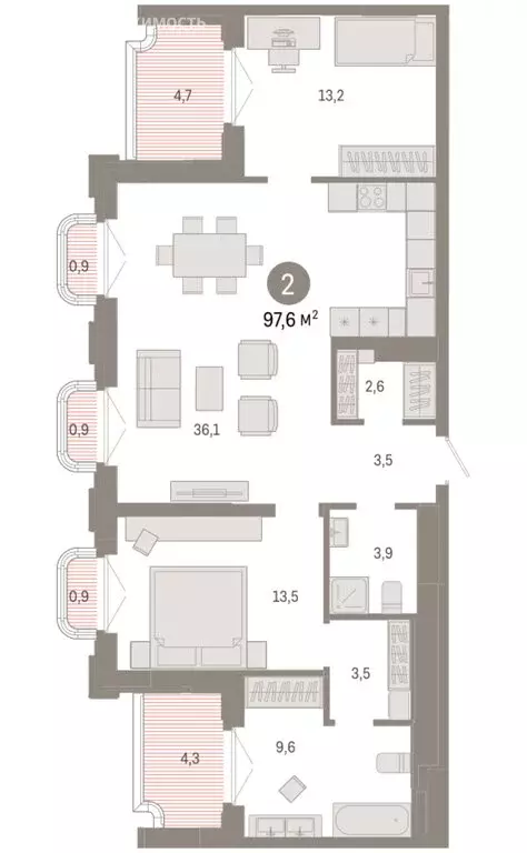 2-комнатная квартира: Екатеринбург, жилой район Вокзальный, улица ... - Фото 2