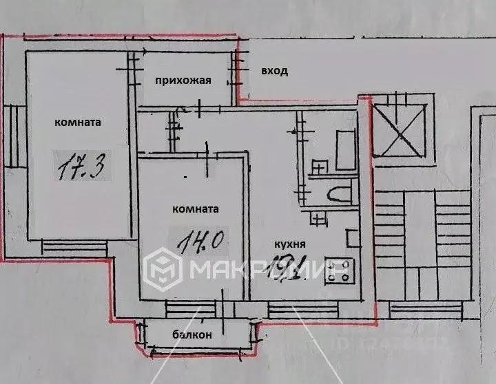 2-к кв. Санкт-Петербург ул. Крыленко, 45К3 (55.0 м) - Фото 1