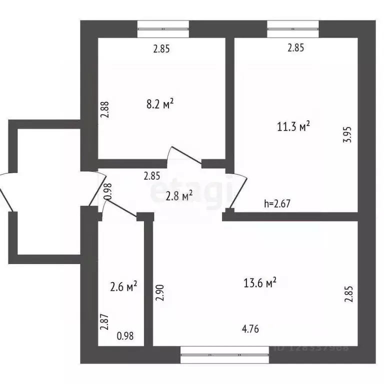 Дом в Пермский край, Чернушинский муниципальный округ, с. Деменево ул. ... - Фото 2