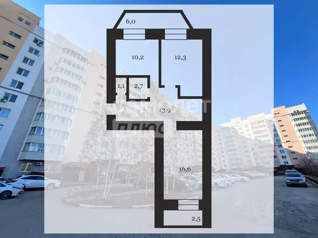 2-к кв. Амурская область, Благовещенск ул. Строителей, 68 (59.7 м) - Фото 2