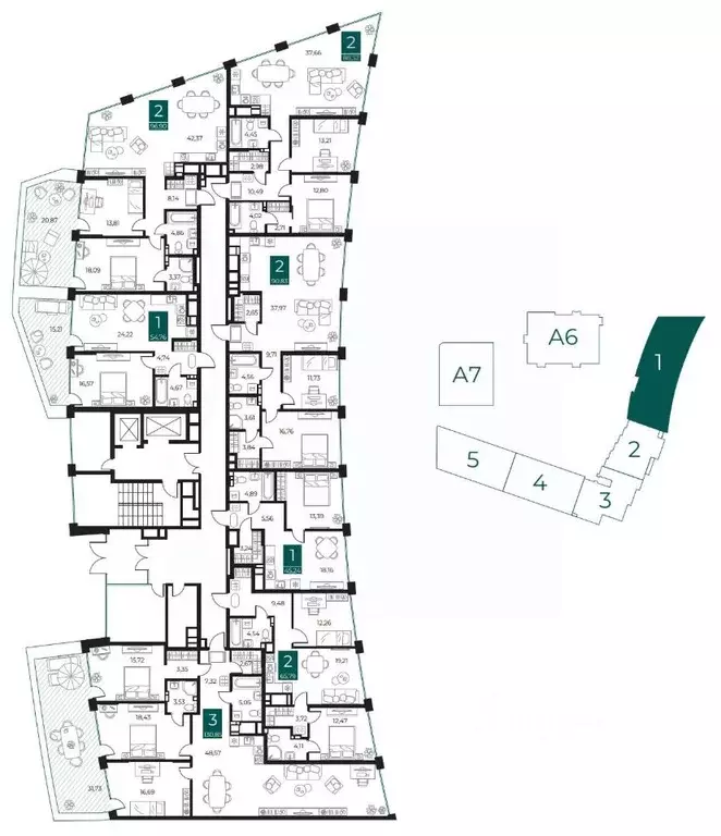2-к кв. Рязанская область, Рязань Арт Кварталы жилой комплекс (90.83 ... - Фото 2