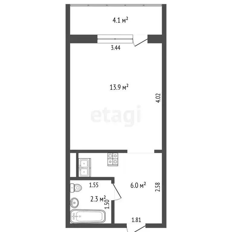 Квартира-студия: Саранск, 1-я Набережная улица, 54 (22.2 м) - Фото 1